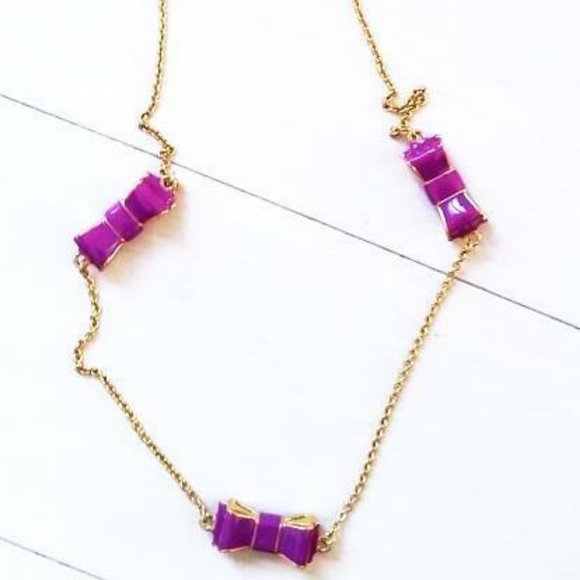 KATE SPADE Baja BOW Rose MOON RIVER Necklace - Picture 1 of 3